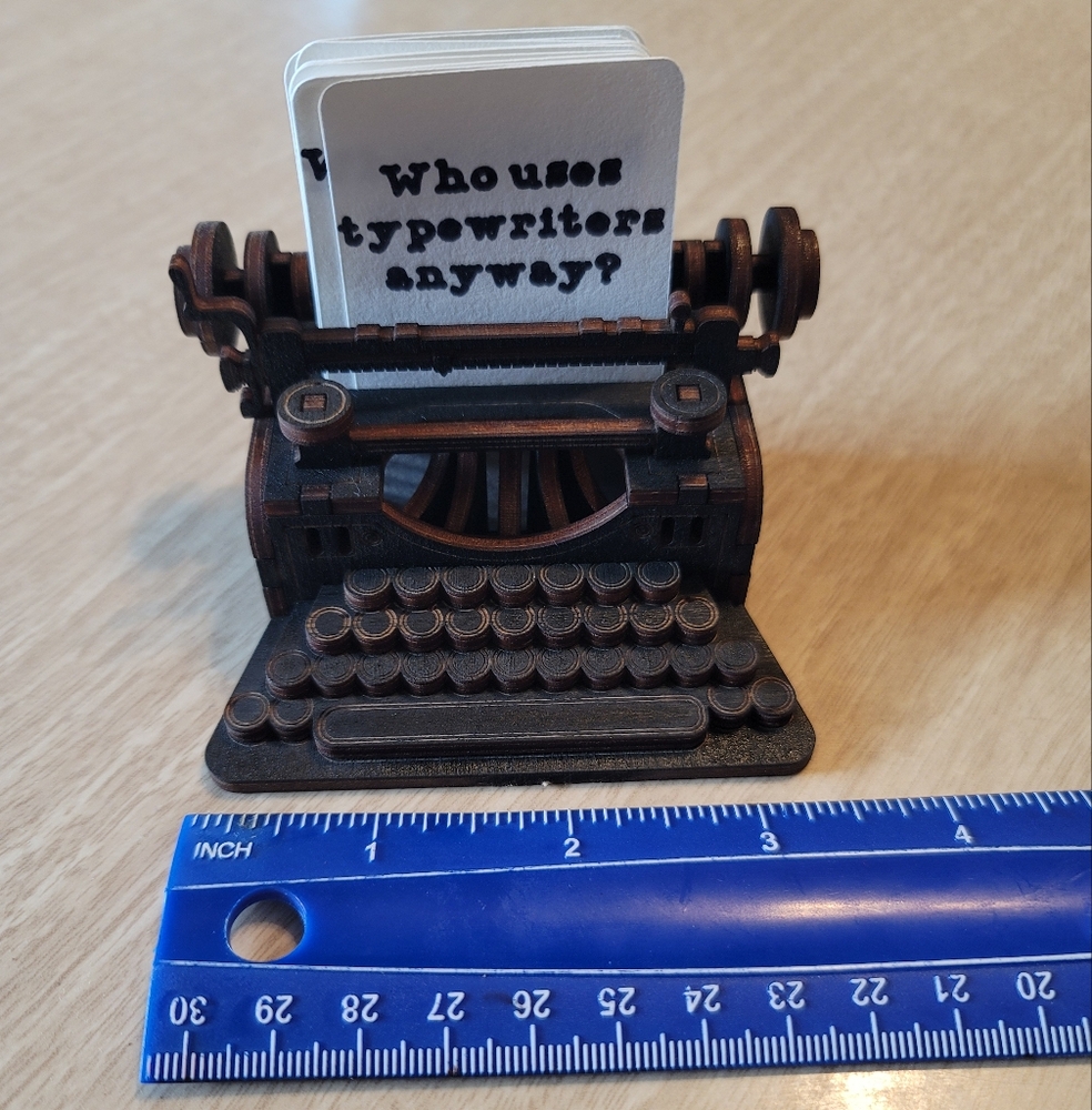 Taylor Swift TTPD themed miniature wood typewriter with 10 quotes